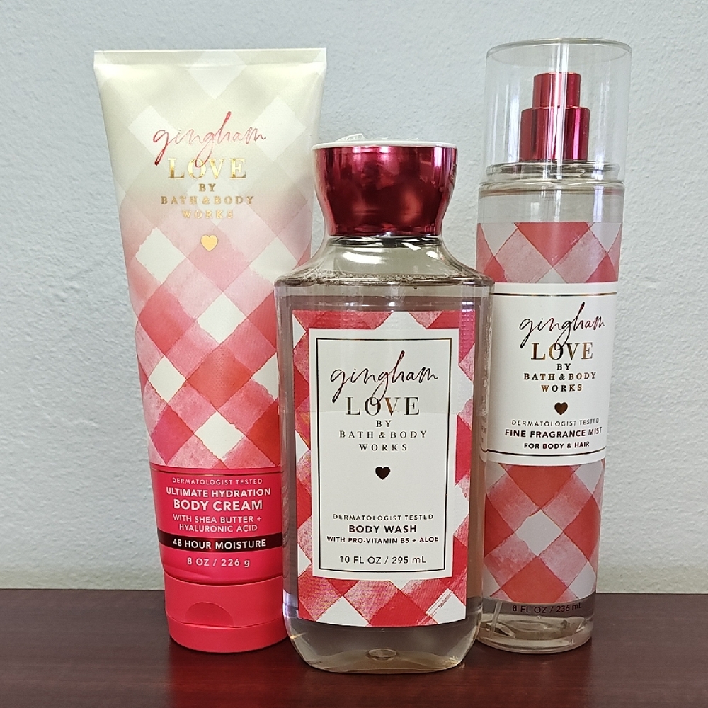 Bath & Body Works GINGHAM LOVE 3 Piece Body Care Bundle Set